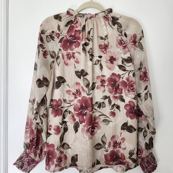 Joie Cecarina Floral Romantic Peasant Blouse Size Large - Picture 7 of 11